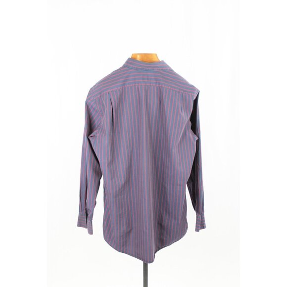 Lot of 2 LACOSTE Navy Blue Red Striped Cotton Casual Button Down Shirts, Size 43 - Picture 10 of 16